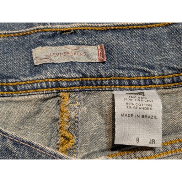 Levis Denim Maxi Skirt Womens Junior 9 Blue Medium Wash Long Cotton Blend Y2K - Picture 2 of 5